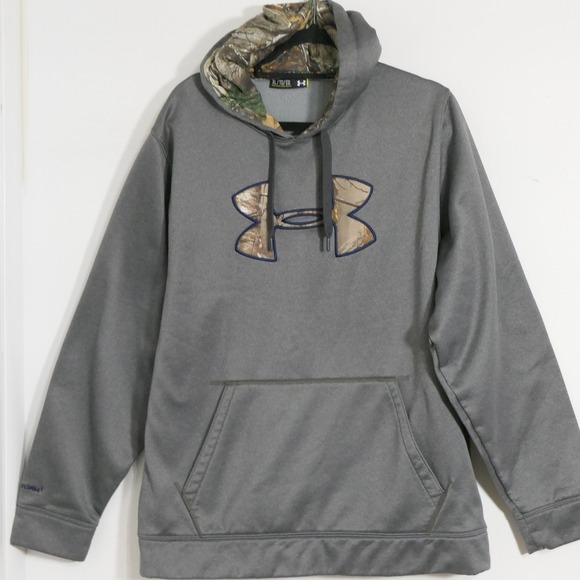 Under Armour Other - Under Armour Mens Hoodie XL Gray Camo Storm1 Gorpcore Pullover Hunting Outdoor